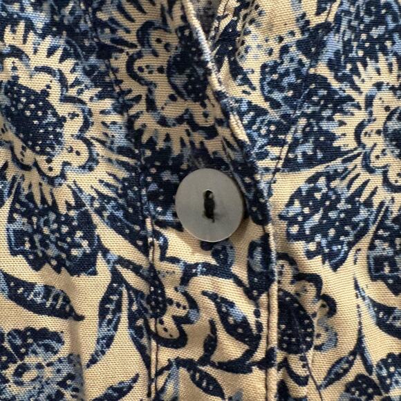La Mer Luxe Shirt Dress Womens Small Blue Floral Button Up Pockets Rayon Boho - Picture 7 of 15